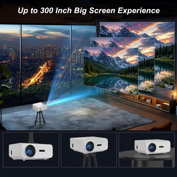 1080P Mini Projector, Support 4K Projector with 5G WiFi and Bluetooth